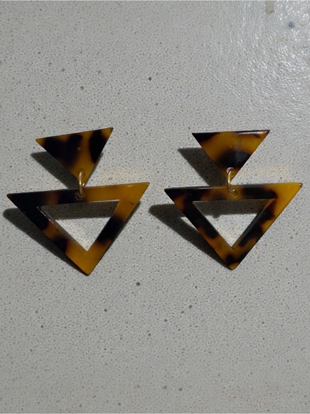 Tortoiseshell Triangle Earrings